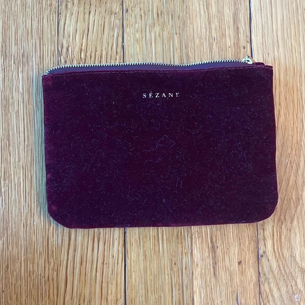 Sézane Velvet Zippered Pouch